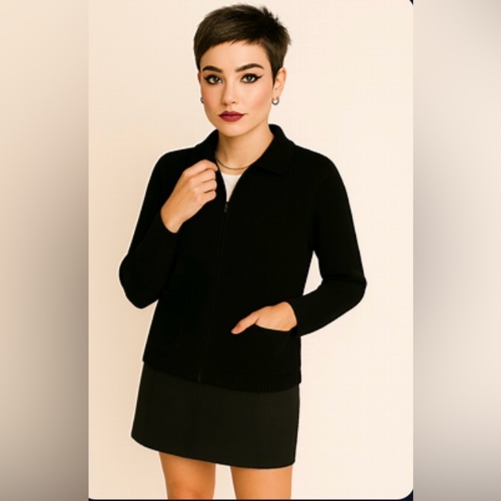 Size L Black Croft and Barrow Women's Jacket with 2 Flat Front Pockets Like New